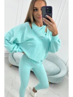 3dílný set mikina + top + legíny mint 3dílný set mikina + top + legíny mint