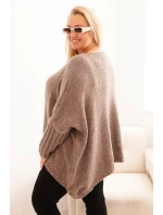 Svetr dámský Plus Size z akrylu s volným střihem a rukávem 3/4 fango