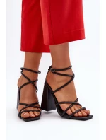 Moderní sandály na podpatku černé Josette Moderní sandály na podpatku černé Josette