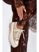 Dámské Tenisky Na Masivní Platformě S.Barski BF51-101 Béžové