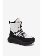 Dámské Sněhule Na Zip Big Star SS274060 Bílá-Černá