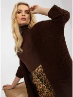 Dámský svetr LO SW LK 3002 kardigan.98P tmavě hnědý