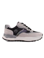 Pohodlné dámské tenisky šedo-stříbrné bez podpatku Pohodlné dámské tenisky šedo-stříbrné bez podpatku