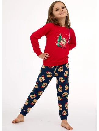 Cornette Dětské dívčí pyžamo 594/186 Teddy length/r Christmas 86-128