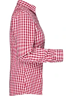 Daiber JN 616 Popelínová kostkovaná halenka s dl. rukávem 02.0616 red/white