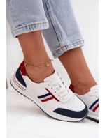 Dámské kožené sportovní boty bílo-tmavě modré Lorvessa Dámské kožené sportovní boty bílo-tmavě modré Lorvessa