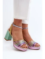 Dámské sandály na vysokém podpatku D&A Multicolor