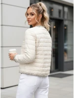 Dámská prošívaná přechodná bunda ecru FashionStreet TY5531