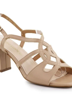 Béžové dámské sandály na jehlovém podpatku Sergio Leone SK884