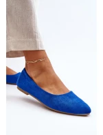 Dámské modré semišové baleríny Kommia