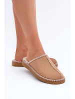 Pohodlná domácí obuv pantofle s výšivkou dámské Inblu FX000021 Camel Pohodlná domácí obuv pantofle s výšivkou dámské Inblu FX000021 Camel