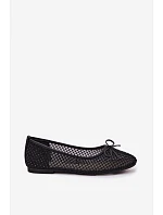 Síťované baleríny s ozdobou Vinceza 62270 Černé