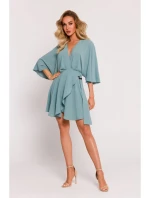 M785 Rozšířené mini šaty - agáve M785 Rozšířené mini šaty - agáve