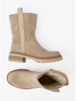 Stylové dámské hnědé  kotníčkové boty platforma