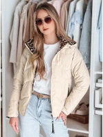 Dámská oboustranná přechodná bunda ZIBERKA béžová FashionStreet TY4869 Dámská oboustranná přechodná bunda ZIBERKA béžová FashionStreet TY4869