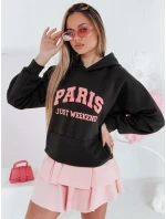 Dámská oversize mikina PARISSIA černá FashionStreet BY1453 Dámská oversize mikina PARISSIA černá FashionStreet BY1453