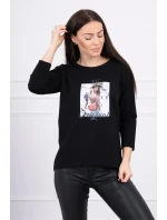 Halenka s potiskem Originální černá Halenka s potiskem Originální černá