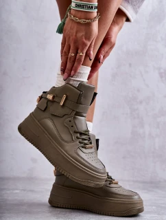 Dámské teplé vysoké sportovní boty zelené Lexa