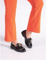 Praktické dámské černé mokasíny na plochém podpatku Praktické dámské černé mokasíny na plochém podpatku