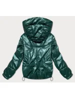 Zelená/béžová dámská oboustranná bunda Ż (BH-2204)