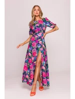 M858 Maxi šaty s otevřenými zády - model 1