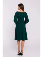 Šaty s rozšířenými rukávy S383 zelené - Stylove