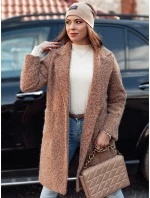 Dámský kabát z jehněčí kůže MOODLAY dlouhý béžový FashionStreet NY0726 Dámský kabát z jehněčí kůže MOODLAY dlouhý béžový FashionStreet NY0726