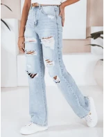 Dámské široké džíny s dírami modré FashionStreet UY2801