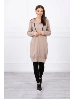 Mikina s kapucí tmavě béžová