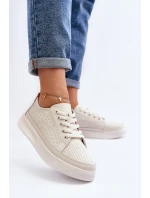 Dámské kožené sportovní tenisky Bílé Failla