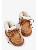 Sněhule Kotníkové Dětské Boty Zateplené Kožíškem Camel Adelane