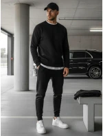 Pánská mikina bez kapuce černá BX2416