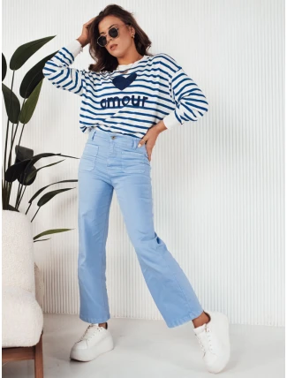 Dámské kalhoty do zvonu FERREL modré FashionStreet UY1952