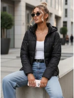 Dámská prošívaná bunda s kapucí černá FashionStreet TY5591