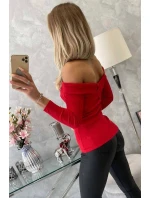 Halenka s výstřihem do V červená Halenka s výstřihem do V červená