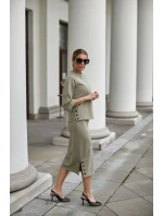 Sukně a halenka M329  model 159545 khaki - La Aurora