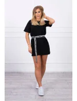 Šaty s ozdobným páskem černé Šaty s ozdobným páskem černé