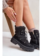 Boty S Kožešinou Typu Beránek Černé Merilana Boty S Kožešinou Typu Beránek Černé Merilana