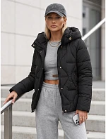 Dámská zimní prošívaná bunda s kapucí, černá, FashionStreet TY5939 Dámská zimní prošívaná bunda s kapucí, černá, FashionStreet TY5939