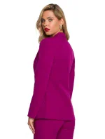 K141 Sako s dvojitými kapsami s klopou - rubínová barva