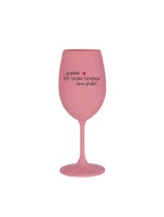 PROTOŽE BÝT OSOBNÍ TRENÉRKA NENÍ PRDEL - růžová sklenice na víno 350 ml PROTOŽE BÝT OSOBNÍ TRENÉRKA NENÍ PRDEL - růžová sklenice na víno 350 ml