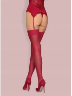 Smyslné punčochy S800 bordó - Obsessive