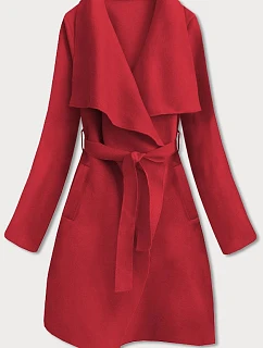 Dámský minimalistický kabát červený (747ART)