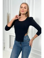 Halenka s buffovými rukávy černá