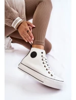 Dámské vysoké zateplené tenisky Big Star KK274170 Bíle Dámské vysoké zateplené tenisky Big Star KK274170 Bíle