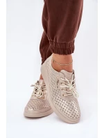 Dámské Kožené Sportovní Tenisky Zlaté Brumia
