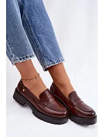 Kožené dámské mokasyny Vinceza 18125 hnědé
