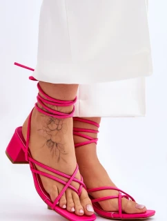 Vázané Sandály S Vysokými Podpatky Růžový Secret Love