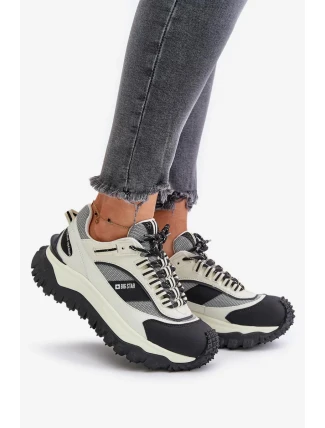 Kožené Dámské Tenisky Na Platformě Big Star HI-POLY SYSTEM Bílo-Černé