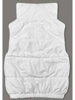 Krátká bílá dámská péřová vesta se stojáčkem (16M9092-282)